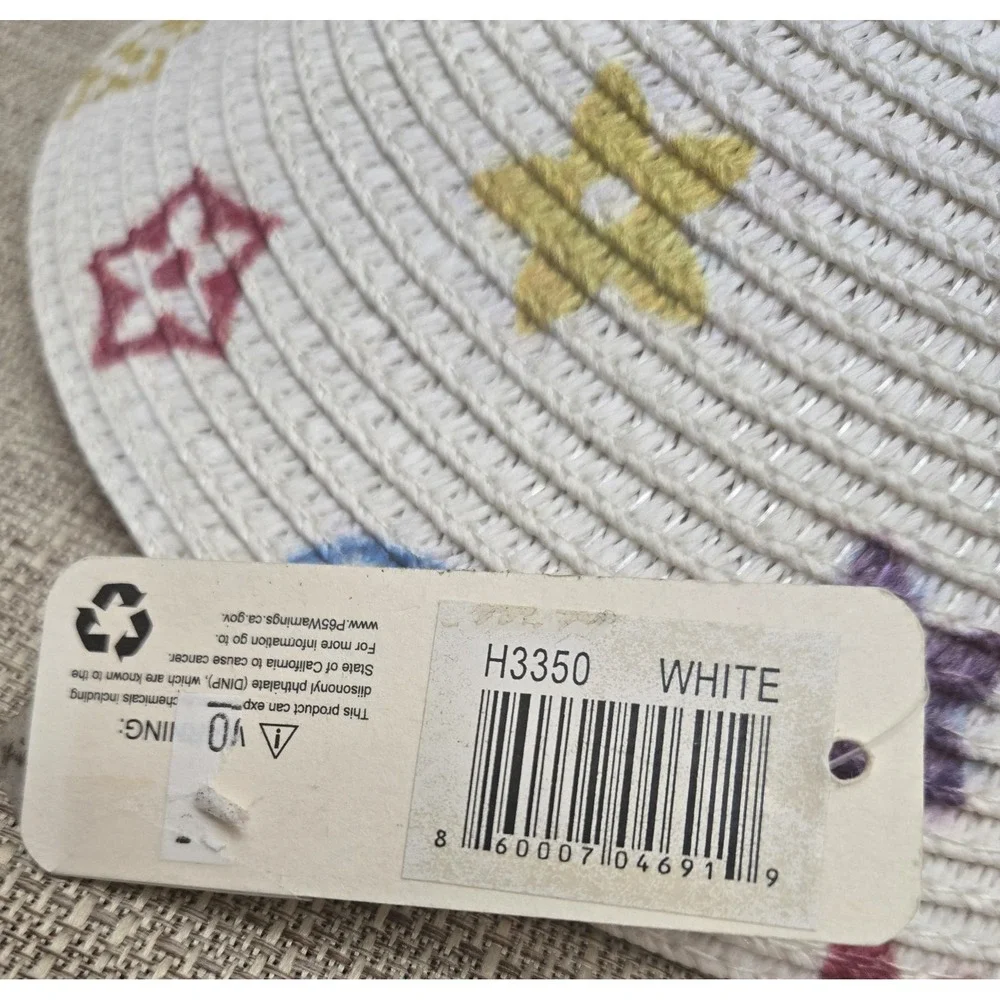 Odiva Geometric Pattern Adjustable Visor Hat With Black Trim One Size,‎ NWT